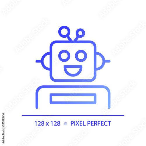 Robotics and STEM pixel perfect gradient linear vector icon. Construct simple machines. Students technological skills. Thin line color symbol. Modern style pictogram. Vector isolated outline drawing