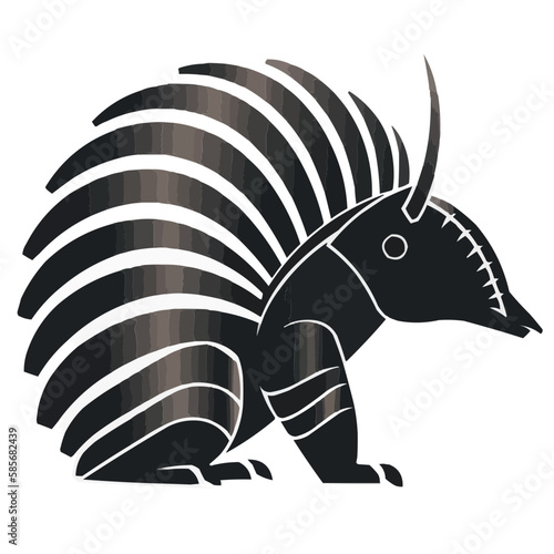 Armadillo animal, vector isolated on transparent background