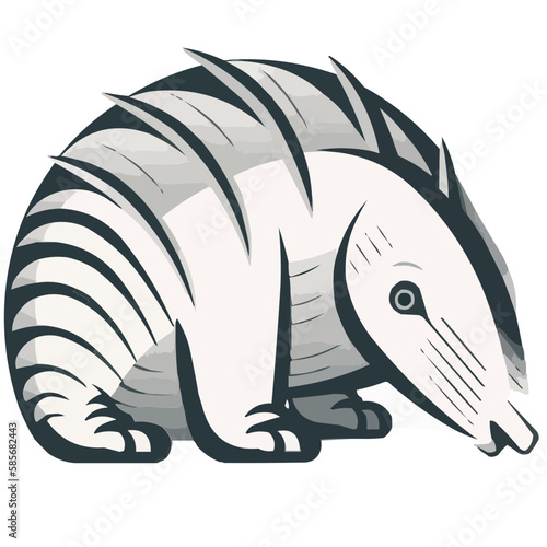 Armadillo animal, vector isolated on transparent background