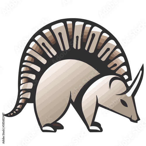 Armadillo animal, vector isolated on transparent background