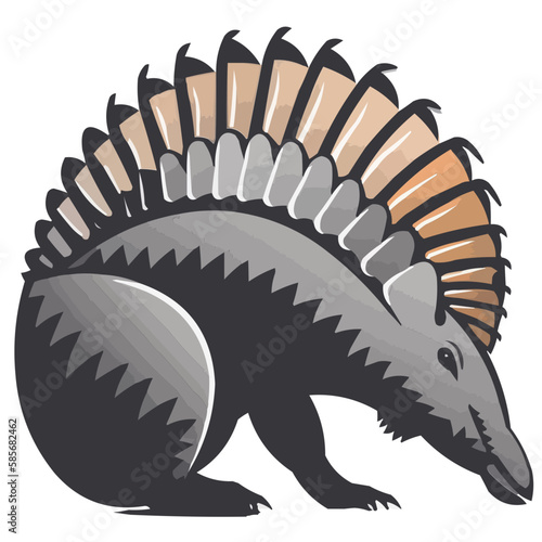 Armadillo animal, vector isolated on transparent background