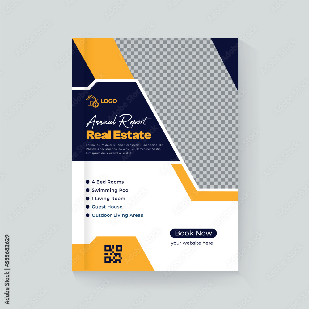 Obraz premium Real estate flyer brochure cover design templatre