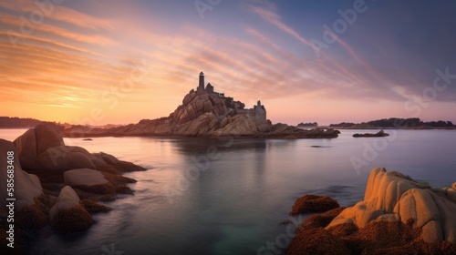 A breathtaking landscape of Brittany, France, featuring picturesque seaside views and a captivating sky. © qntn
