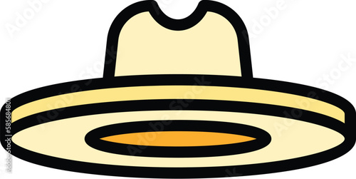 Ranch hat icon. Outline Ranch hat vector icon for web design isolated on white background color flat