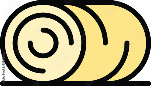 Farm field roll icon. Outline Farm field roll vector icon for web design isolated on white background color flat