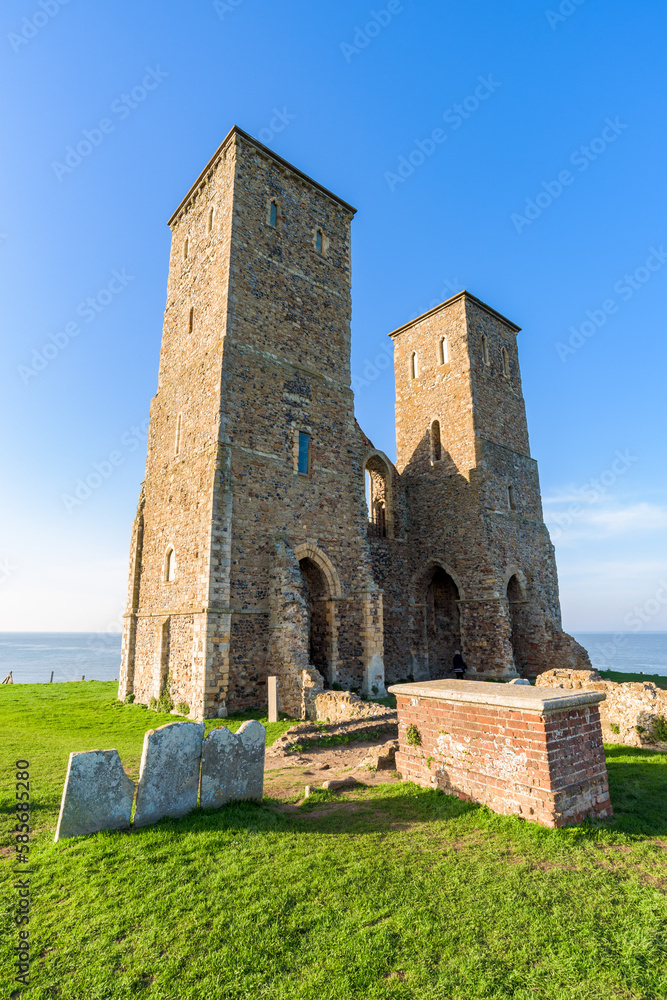 Reculver Towers and Park, near Herne Bay in Kent, England