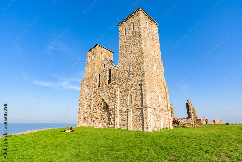 Reculver Towers and Park, near Herne Bay in Kent, England