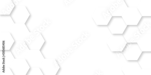 Fototapeta Naklejka Na Ścianę i Meble -  Background of 3d Hexagonal structure futuristic white background and Embossed Hexagon , honeycomb white Background ,light and shadow ,Vector.
