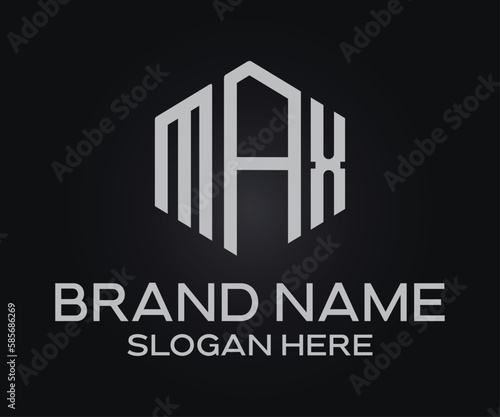 M A X initial letter logo design template