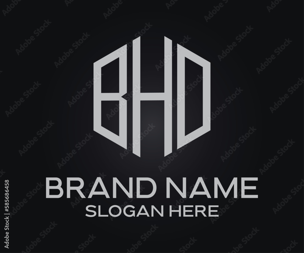 B H D initial letter logo design template B H D initial letter logo design template