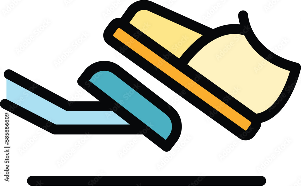 Foot clutch icon. Outline Foot clutch vector icon for web design isolated on white background color flat Foot clutch icon. Outline Foot clutch vector icon for web design isolated on white background color flat