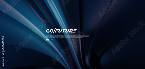 Abstract futuristic dark background with flowing wave design. Dynamic 3d wallpaper neon lights and ai tunnel lines. Technology backdrop for digital, website, presentation, banner… vector illustration