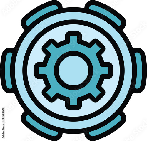 Steel clutch icon. Outline Steel clutch vector icon for web design isolated on white background color flat