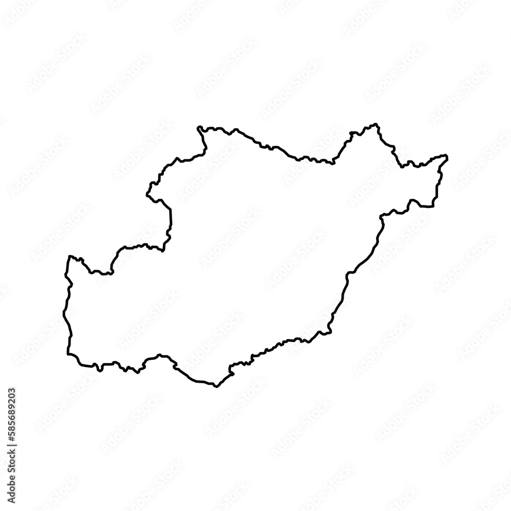 Beja Map, District of Portugal. Vector Illustration.