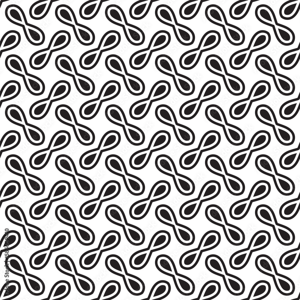 Monochrome paired drops seamless vector background pattern design