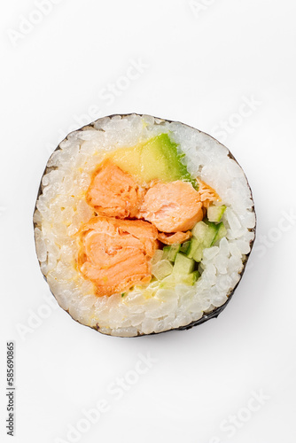 tasty sushi on the white background