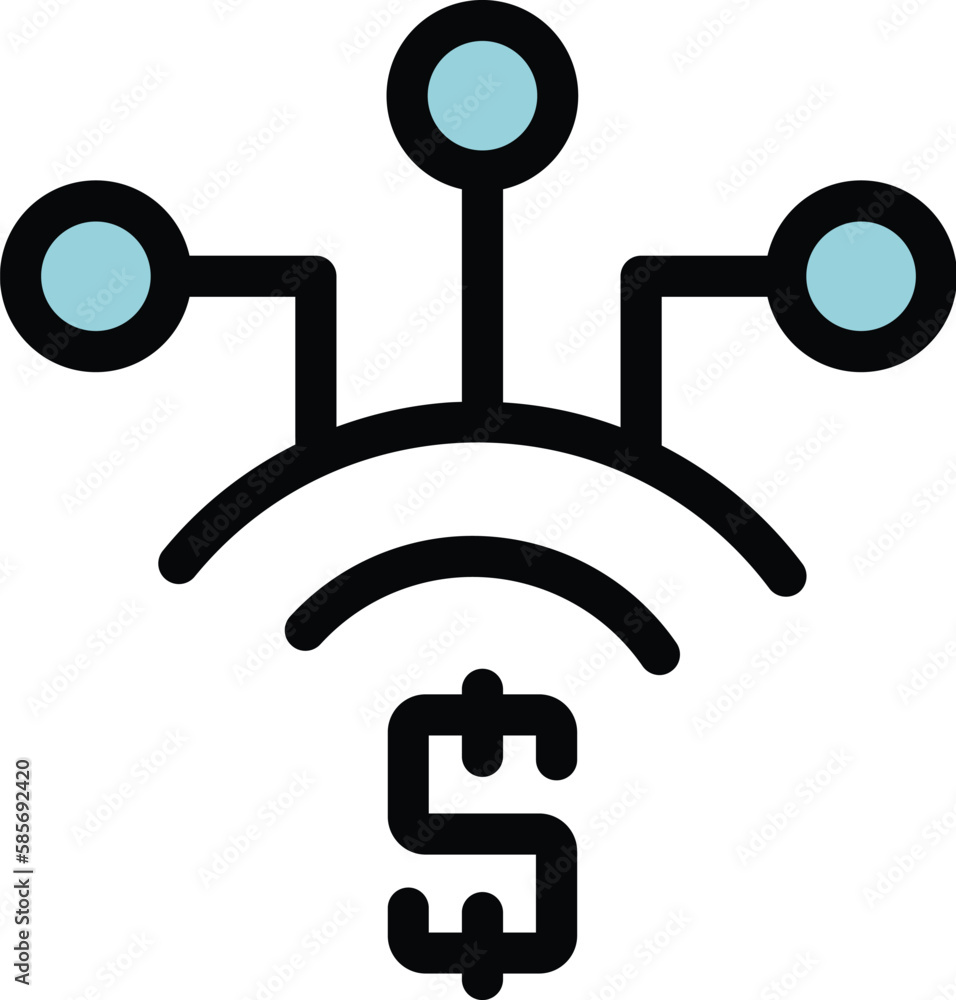Paid internet icon. Outline Paid internet vector icon for web design isolated on white background color flat Paid internet icon. Outline Paid internet vector icon for web design isolated on white background color flat