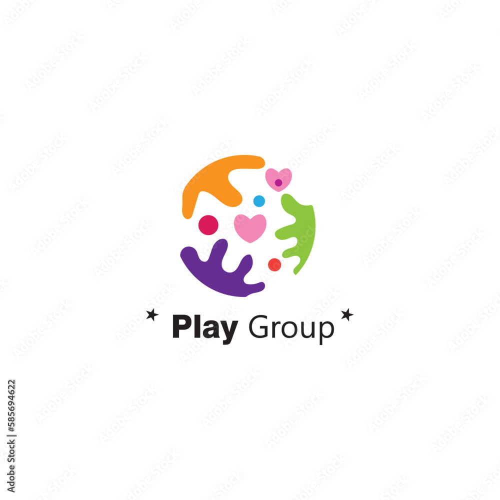 Obraz premium children education logo abstract design circle vector illustration
