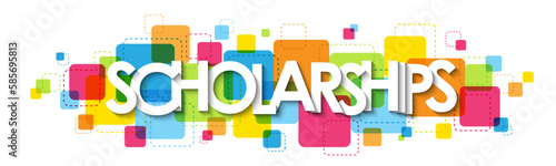 SCHOLARSHIPS colorful vector typography banner
