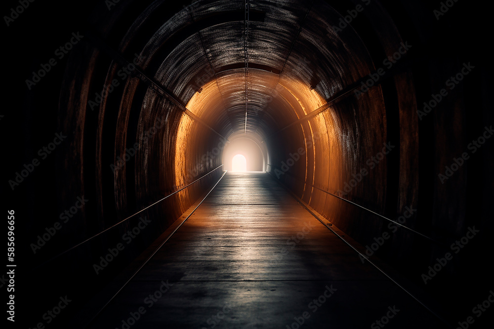generative ai illustration of of Light at the end of the tunnel