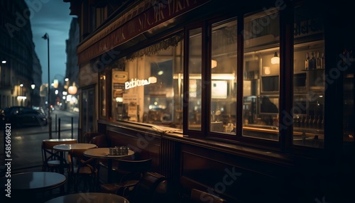 PARIS CAFE AT NIGHT