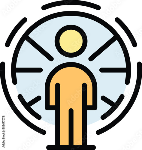 Human resources ability icon. Outline Human resources ability vector icon for web design isolated on white background color flat