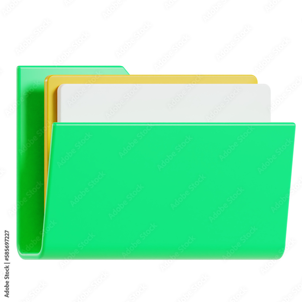 green folder 3d icon