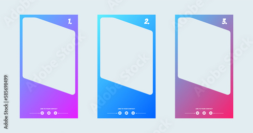 Vertical story template in gradient colors. Social media frame vector illustration.