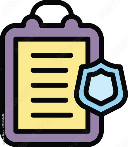 Liability clipboard icon. Outline Liability clipboard vector icon for web design isolated on white background color flat
