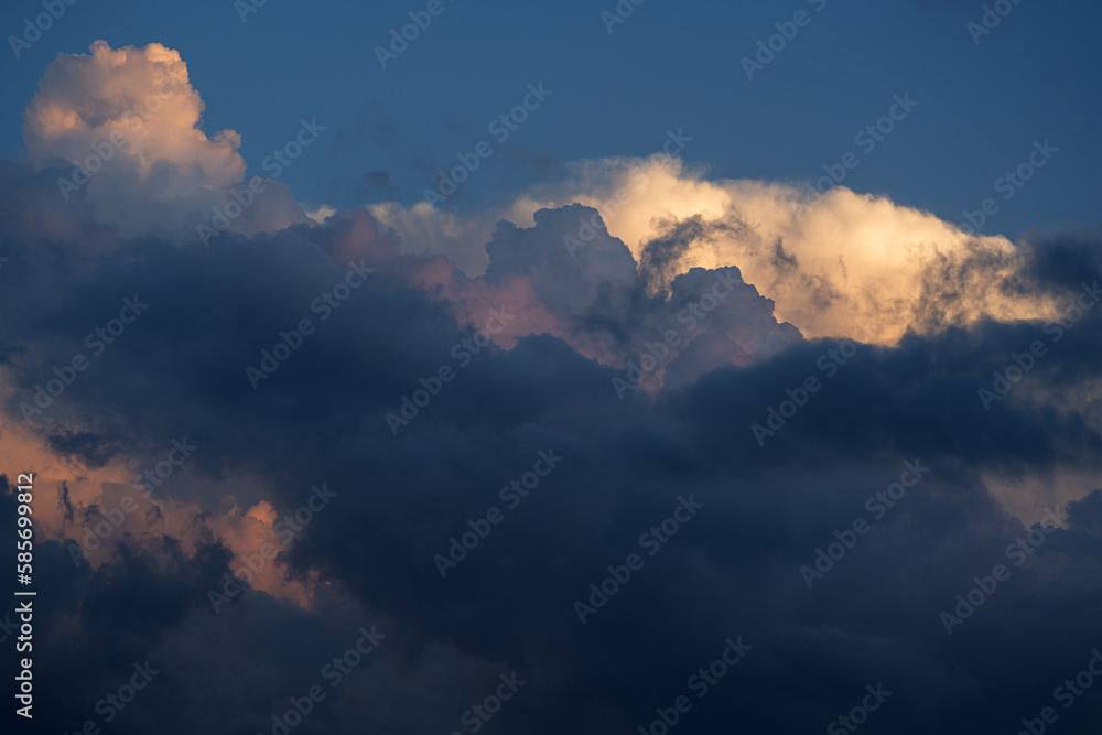 Sunset sky with orange clouds. Nature background. Sunset sky with orange clouds. Nature background.