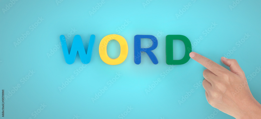 Fototapeta premium Copy space and word direct and hands