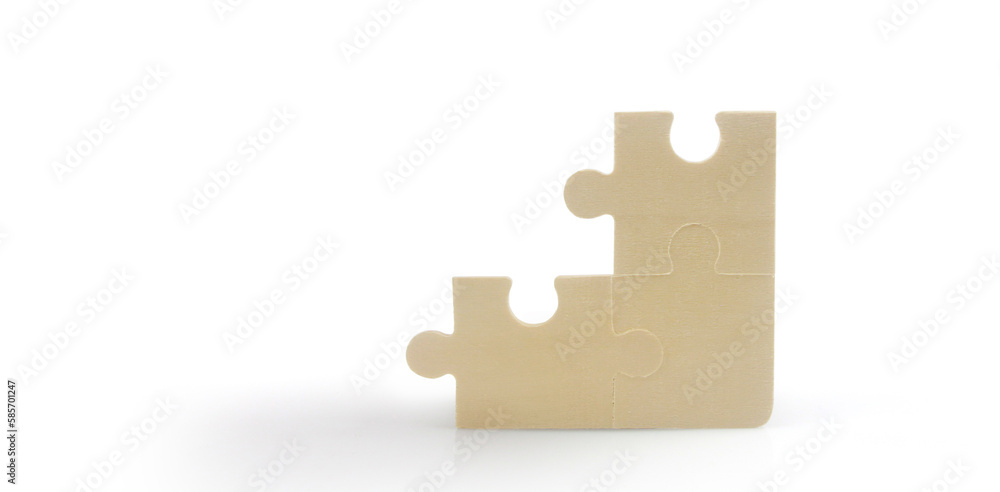 Fototapeta premium Connecting jigsaw puzzle. Business solutions success