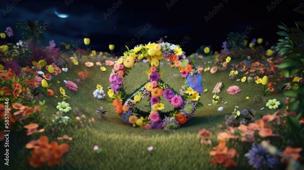 A beautiful peace sign. Generative AI image