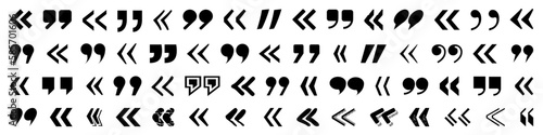 Quote brackets collection. Set of black quote brackets