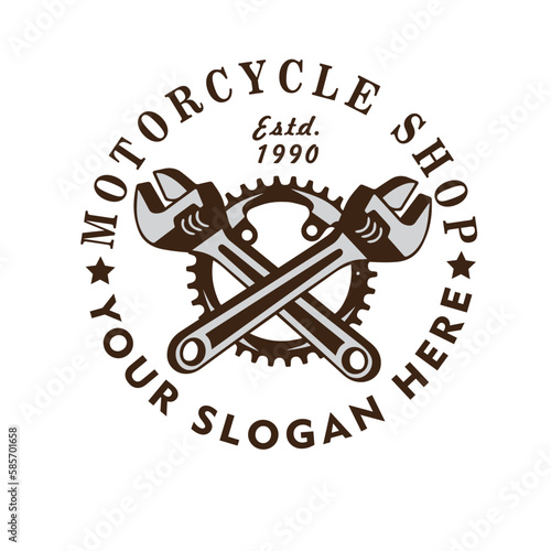 motorcycle service logo vector illustration