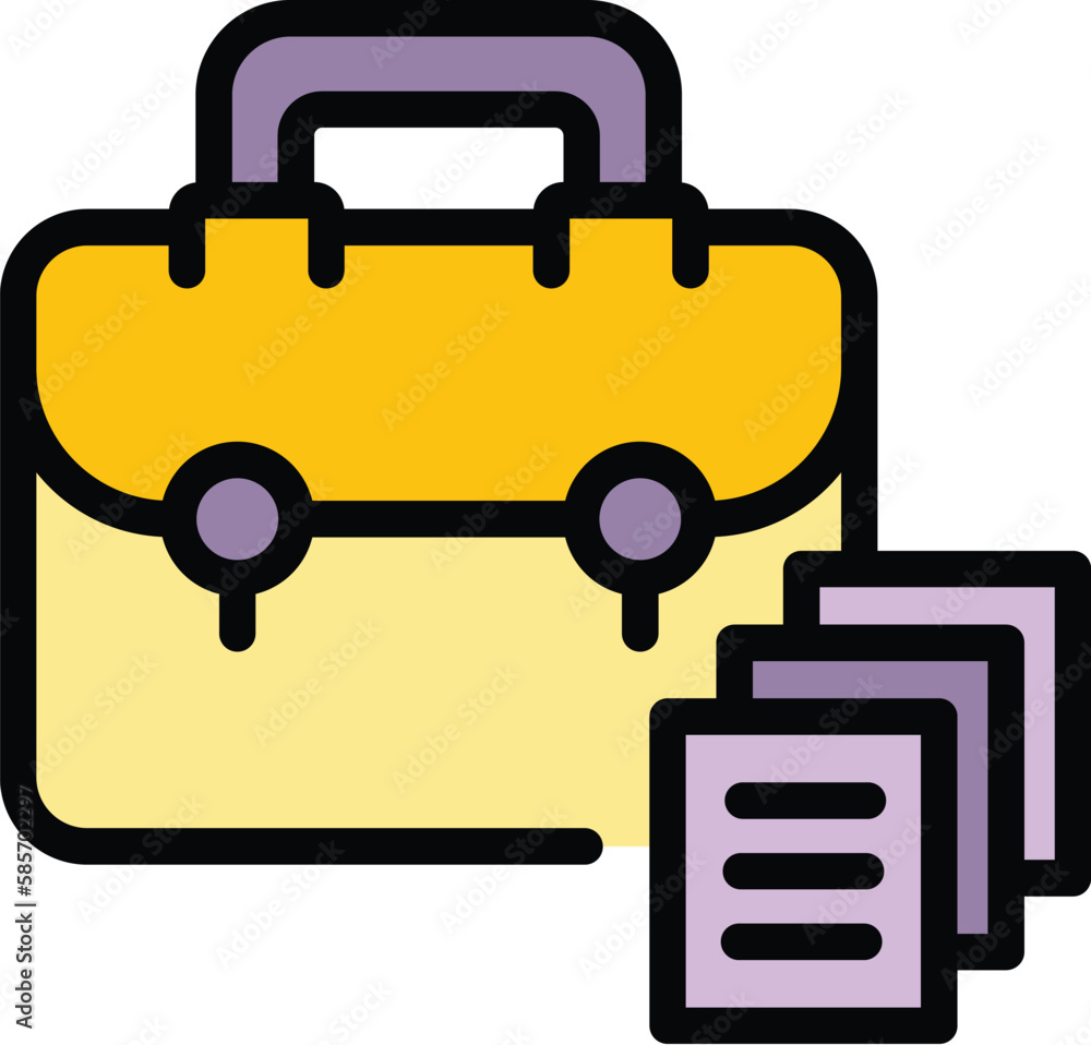 Rush job briefcase icon. Outline Rush job briefcase vector icon for web design isolated on white background color flat Rush job briefcase icon. Outline Rush job briefcase vector icon for web design isolated on white background color flat