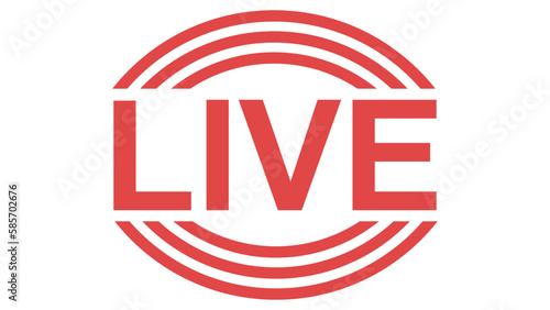 Live logo broadcast, button air stream, sign livestream tv vlog