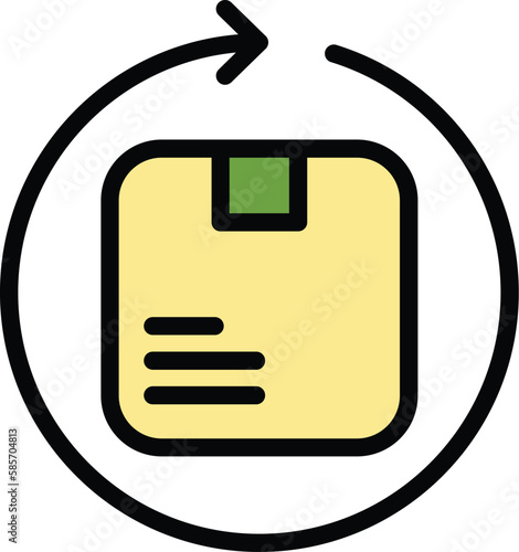 Return process icon. Outline Return process vector icon for web design isolated on white background color flat