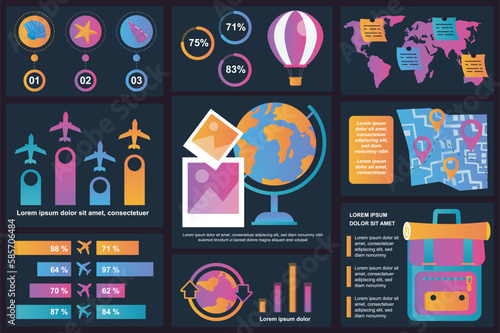 Set of infographic elements data visualization vector design template. Can be used for steps, options, business process, workflow, diagram, flowchart concept, timeline, marketing icons, info graphics.