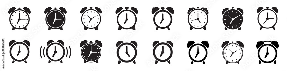 Alarm clock icon vector illustration, retro alarm clock. Alarm clock icon vector illustration, retro alarm clock.