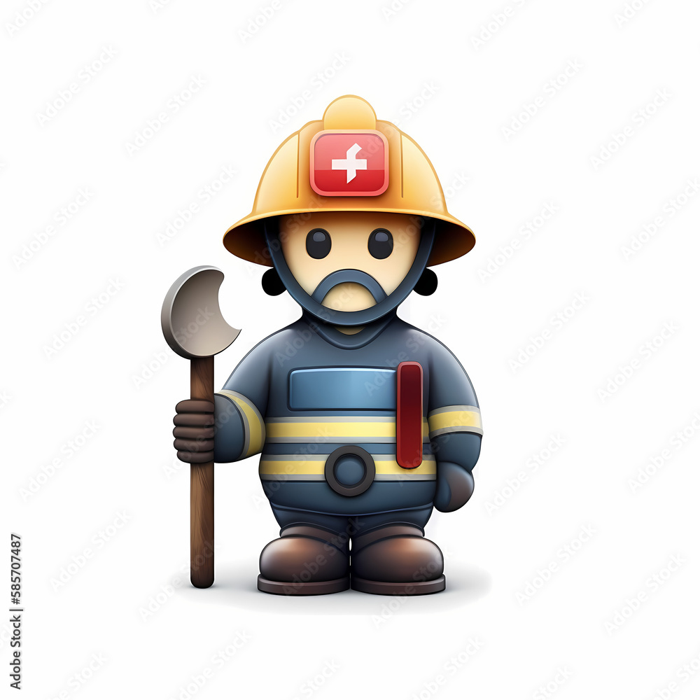 Fototapeta premium Fire Fighter Logo. Generative AI