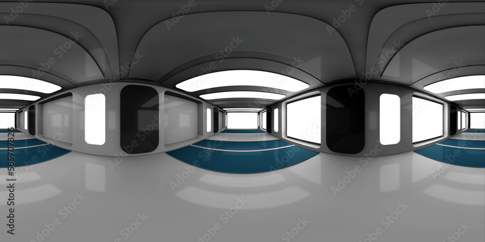 3d render. Futuristic panoramic HDRI