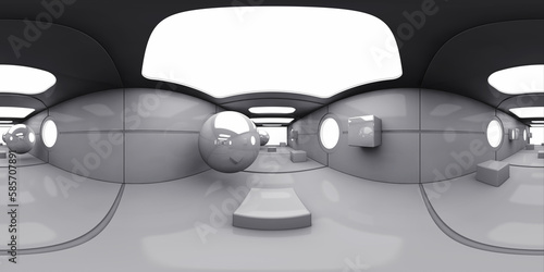 3d render. Futuristic panoramic HDRI