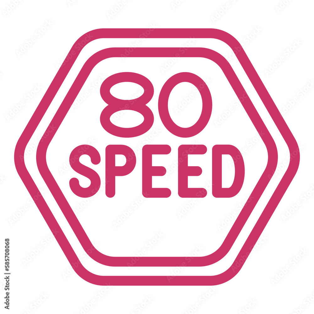 Vector Design 80 Speed Limit Icon Style Vector Design 80 Speed Limit Icon Style
