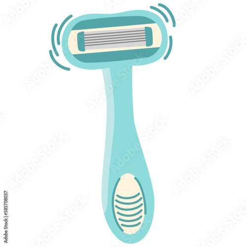 Razor for hair. Self-care, skin care and health. Hygiene and beauty everyday procedure. Razor icon. Vector Cartoon illustration with safe hair shaving blade 