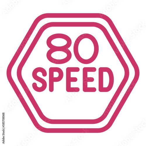 Vector Design 80 Speed Limit Icon Style