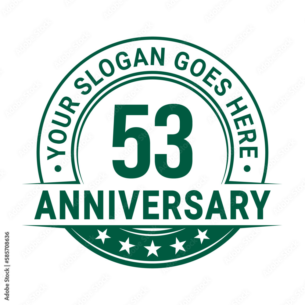 53 years anniversary logo design template. Vector illustration. 53 years anniversary logo design template. Vector illustration.