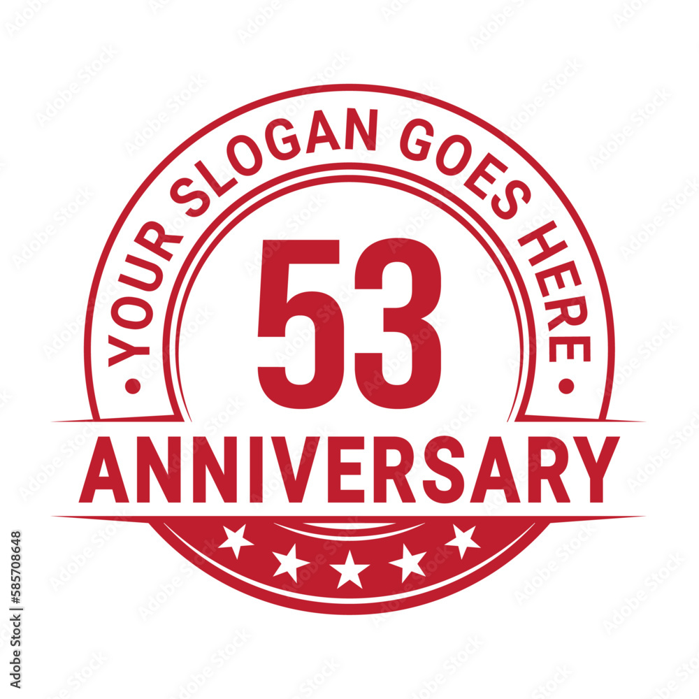 53 years anniversary logo design template. Vector illustration. 53 years anniversary logo design template. Vector illustration.