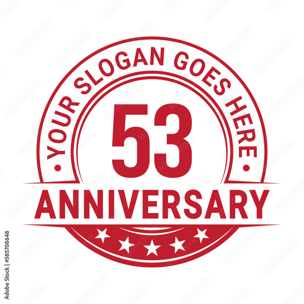 53 years anniversary logo design template. Vector illustration.	