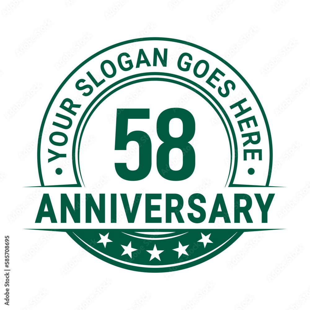58 years anniversary logo design template. Vector illustration. 58 years anniversary logo design template. Vector illustration.